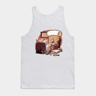 Pizza Lazy Cartoon Funny Tank Top